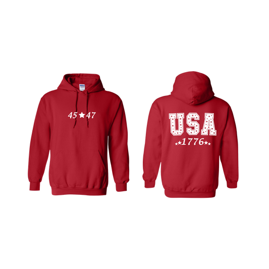 USA American Flag 1776 45/47 Trump Hoodie